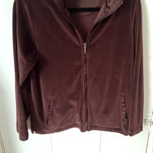 Charter Club Velour Zip-Up Jacket, size M